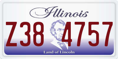 IL license plate Z384757