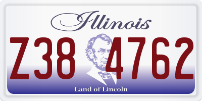 IL license plate Z384762