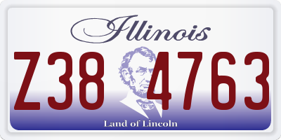 IL license plate Z384763