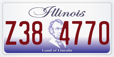 IL license plate Z384770