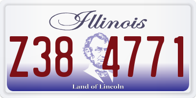 IL license plate Z384771