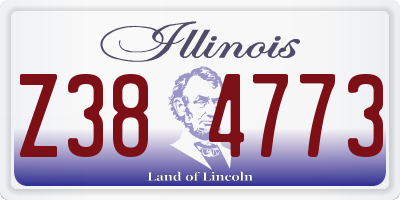 IL license plate Z384773