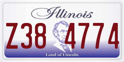 IL license plate Z384774