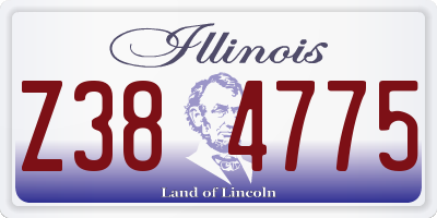 IL license plate Z384775