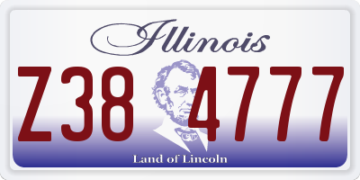 IL license plate Z384777