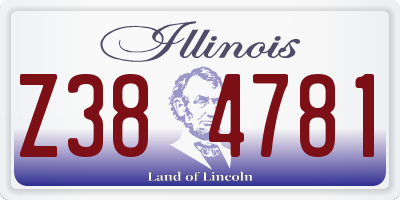 IL license plate Z384781