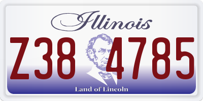 IL license plate Z384785