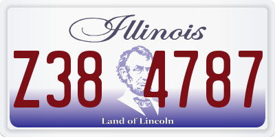IL license plate Z384787