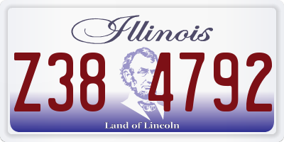 IL license plate Z384792