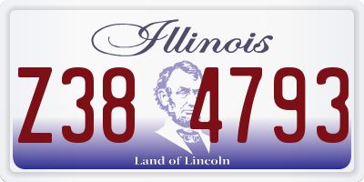 IL license plate Z384793
