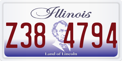 IL license plate Z384794