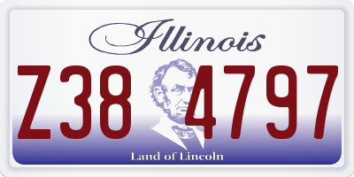 IL license plate Z384797