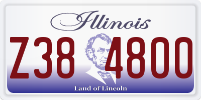 IL license plate Z384800