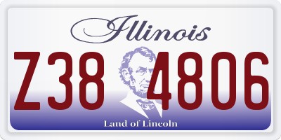 IL license plate Z384806