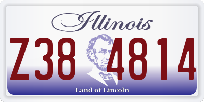 IL license plate Z384814