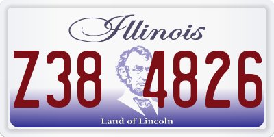 IL license plate Z384826