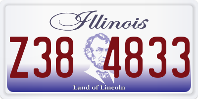 IL license plate Z384833