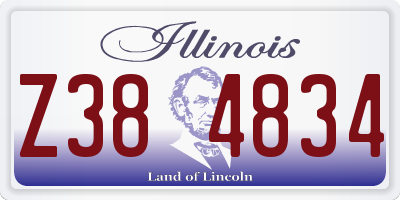 IL license plate Z384834