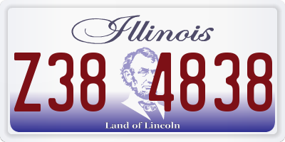IL license plate Z384838