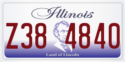 IL license plate Z384840