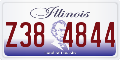 IL license plate Z384844