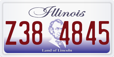 IL license plate Z384845