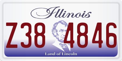 IL license plate Z384846