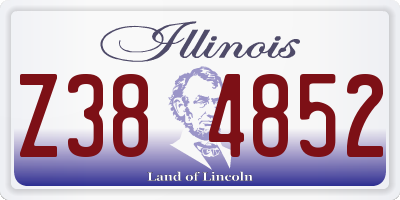IL license plate Z384852