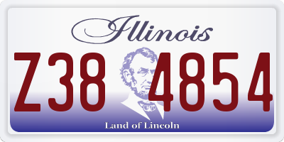 IL license plate Z384854