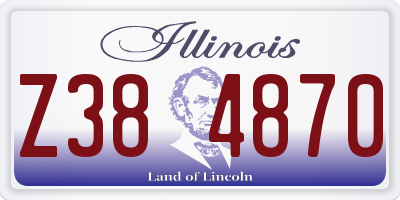 IL license plate Z384870