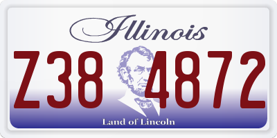 IL license plate Z384872