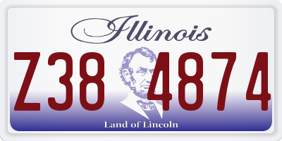 IL license plate Z384874