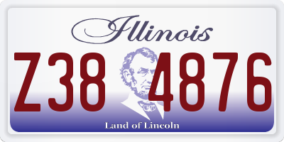 IL license plate Z384876