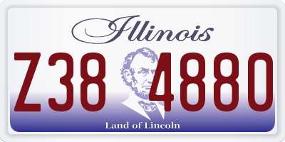 IL license plate Z384880