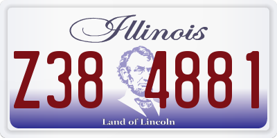 IL license plate Z384881