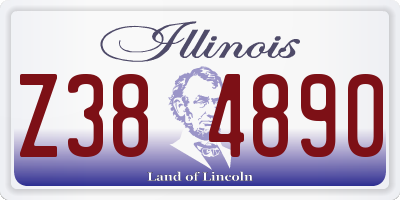 IL license plate Z384890