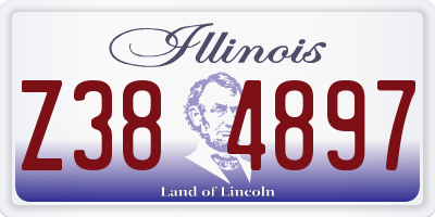 IL license plate Z384897