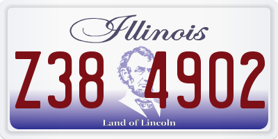 IL license plate Z384902