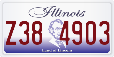 IL license plate Z384903