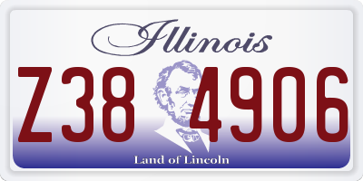 IL license plate Z384906