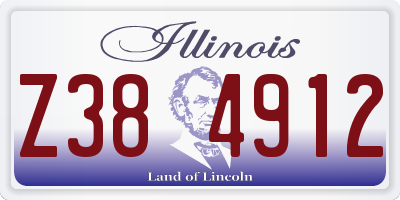 IL license plate Z384912