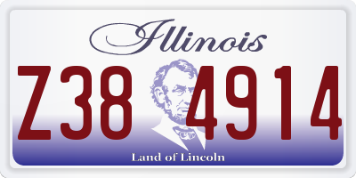 IL license plate Z384914