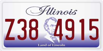IL license plate Z384915