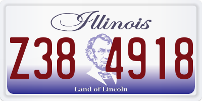 IL license plate Z384918
