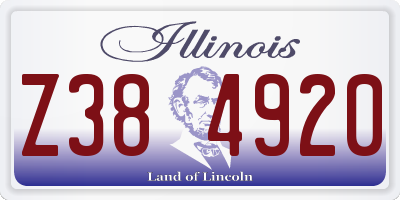 IL license plate Z384920