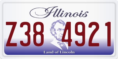 IL license plate Z384921