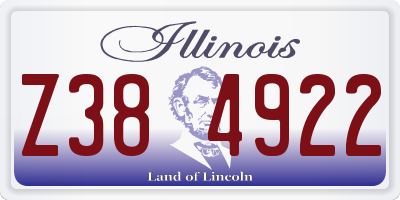 IL license plate Z384922