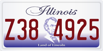 IL license plate Z384925
