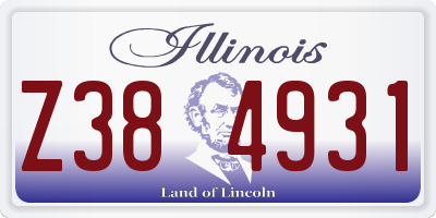 IL license plate Z384931