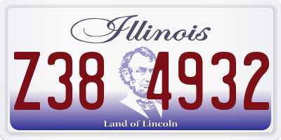 IL license plate Z384932